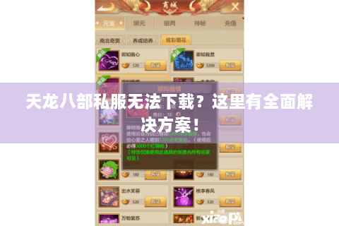 天龙八部私服无法下载？这里有全面解决方案！