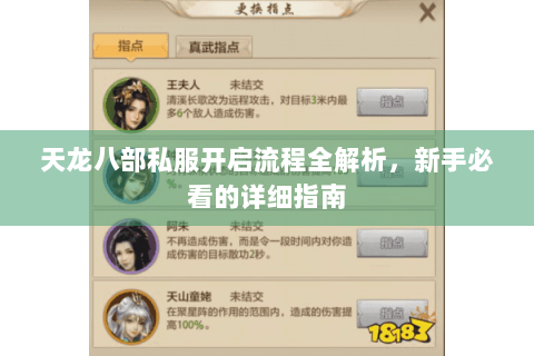 天龙八部私服开启流程全解析,新手必看的详细指南 天龙八部私服开启流程全解析,新手必看的详细指南