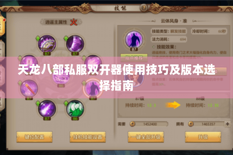 天龙八部私服双开器使用技巧及版本选择指南 天龙八部私服双开器使用技巧及版本选择指南