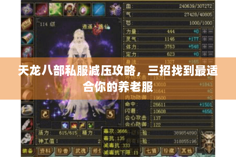 天龙八部私服减压攻略,三招找到最适合你的养老服 天龙八部私服减压攻略,三招找到最适合你的养老服