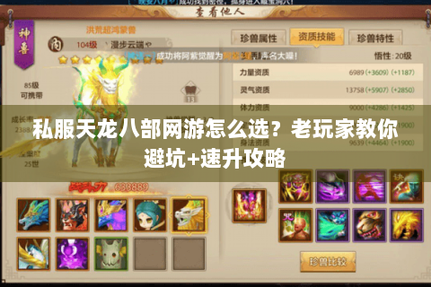 私服天龙八部网游怎么选?老玩家教你避坑+速升攻略 私服天龙八部网游怎么选?老玩家教你避坑+速升攻略