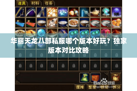 华丽天龙八部私服哪个版本好玩?独家版本对比攻略 华丽天龙八部私服哪个版本好玩?独家版本对比攻略