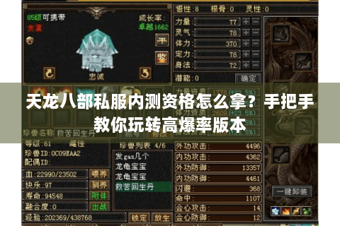 天龙八部私服内测资格怎么拿?手把手教你玩转高爆率版本 天龙八部私服内测资格怎么拿?手把手教你玩转高爆率版本