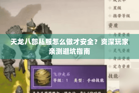 天龙八部私服怎么做才安全？资深玩家亲测避坑指南