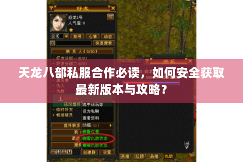 天龙八部私服合作必读，如何安全获取最新版本与攻略？