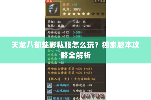 天龙八部魅影私服怎么玩?独家版本攻略全解析 天龙八部魅影私服怎么玩?独家版本攻略全解析