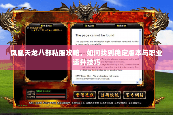 凤凰天龙八部私服攻略,如何找到稳定版本与职业速升技巧 凤凰天龙八部私服攻略,如何找到稳定版本与职业速升技巧