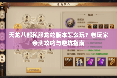 天龙八部私服龙蛇版本怎么玩？老玩家亲测攻略与避坑指南