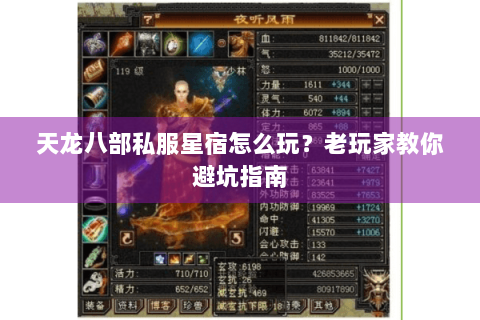 天龙八部私服星宿怎么玩？老玩家教你避坑指南