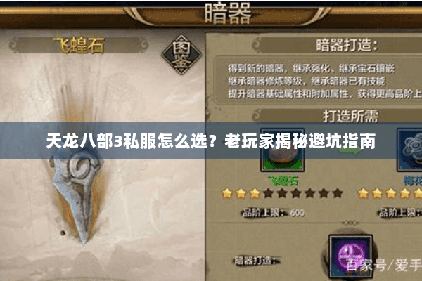 天龙八部3私服怎么选?老玩家揭秘避坑指南 天龙八部3私服怎么选?老玩家揭秘避坑指南