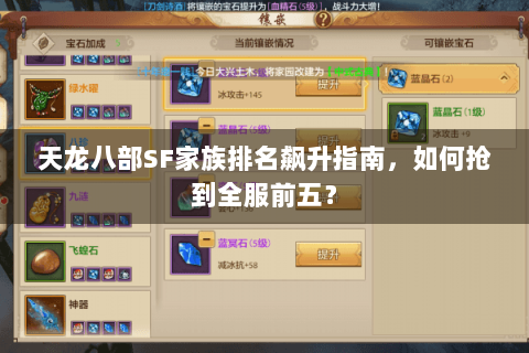 天龙八部SF家族排名飙升指南,如何抢到全服前五? 天龙八部SF家族排名飙升指南,如何抢到全服前五?