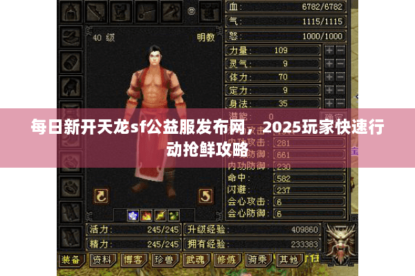 每日新开天龙sf公益服发布网，2025玩家快速行动抢鲜攻略