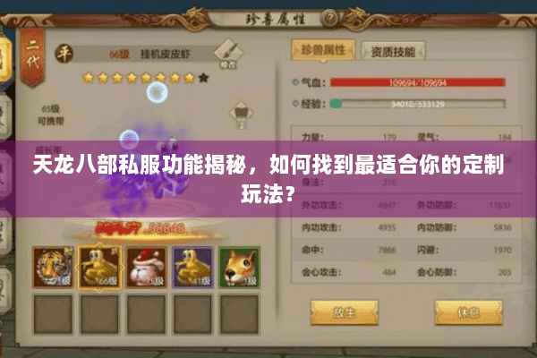 天龙八部私服功能揭秘,如何找到最适合你的定制玩法? 天龙八部私服功能揭秘,如何找到最适合你的定制玩法?