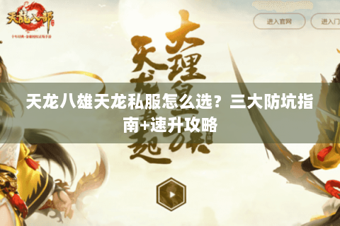 天龙八雄天龙私服怎么选?三大防坑指南+速升攻略 天龙八雄天龙私服怎么选?三大防坑指南+速升攻略