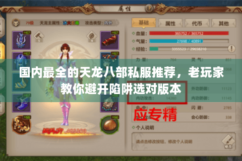 国内最全的天龙八部私服推荐，老玩家教你避开陷阱选对版本