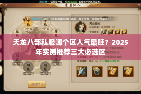 天龙八部私服哪个区人气最旺?2025年实测推荐三大必选区 天龙八部私服哪个区人气最旺?2025年实测推荐三大必选区