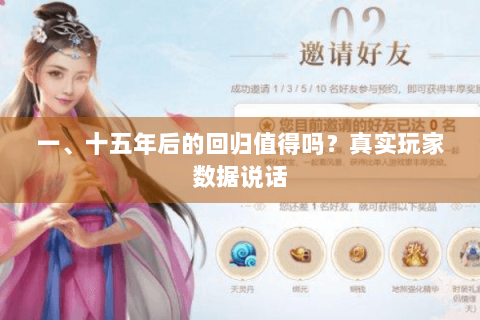 一、十五年后的回归值得吗?真实玩家数据说话 一、十五年后的回归值得吗?真实玩家数据说话