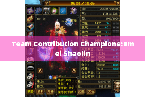 Team Contribution Champions:Emei Shaolin Team Contribution Champions:Emei Shaolin