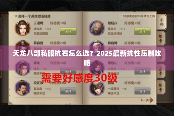天龙八部私服抗石怎么选?2025最新抗性压制攻略 天龙八部私服抗石怎么选?2025最新抗性压制攻略