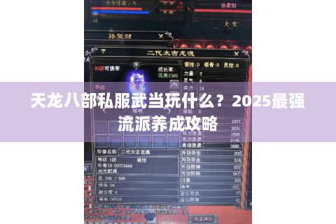 天龙八部私服武当玩什么？2025最强流派养成攻略