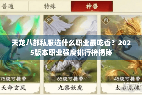 天龙八部私服选什么职业最吃香?2025版本职业强度排行榜揭秘 天龙八部私服选什么职业最吃香?2025版本职业强度排行榜揭秘