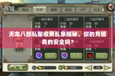 天龙八部私服收费乱象揭秘，你的充值真的安全吗？
