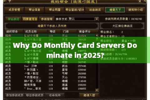 Why Do Monthly Card Servers Dominate in 2025?