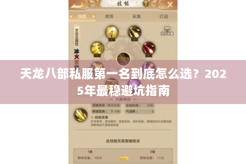 天龙八部私服第一名到底怎么选？2025年最稳避坑指南