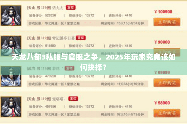 天龙八部3私服与官服之争,2025年玩家究竟该如何抉择? 天龙八部3私服与官服之争,2025年玩家究竟该如何抉择?