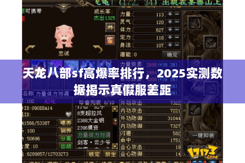 天龙八部sf高爆率排行，2025实测数据揭示真假服差距