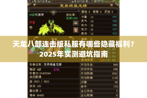 天龙八部连击版私服有哪些隐藏福利？2025年实测避坑指南