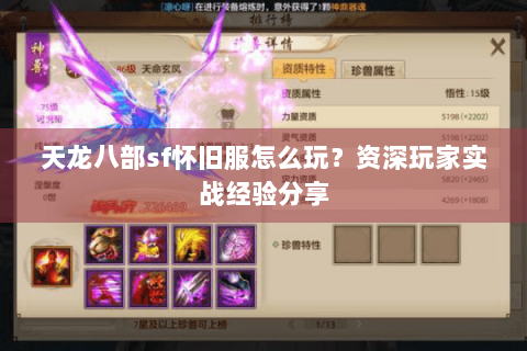 天龙八部sf怀旧服怎么玩？资深玩家实战经验分享