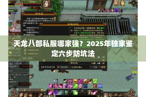 天龙八部私服哪家强?2025年独家鉴定六步防坑法 天龙八部私服哪家强?2025年独家鉴定六步防坑法