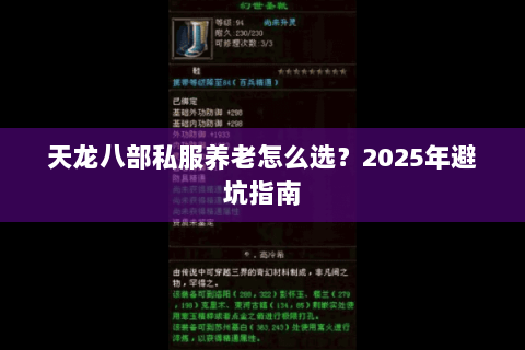 天龙八部私服养老怎么选?2025年避坑指南 天龙八部私服养老怎么选?2025年避坑指南