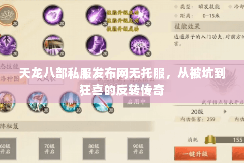 天龙八部私服发布网无托服,从被坑到狂喜的反转传奇 天龙八部私服发布网无托服,从被坑到狂喜的反转传奇