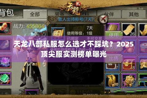 天龙八部私服怎么选才不踩坑？2025顶尖服实测榜单曝光