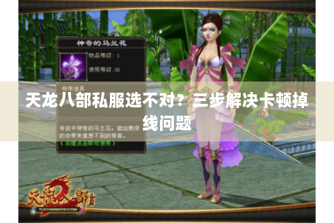 天龙八部私服选不对?三步解决卡顿掉线问题 天龙八部私服选不对?三步解决卡顿掉线问题