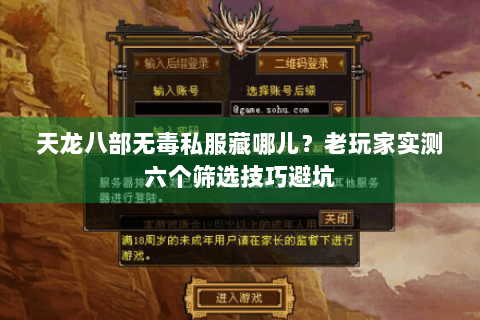 天龙八部无毒私服藏哪儿?老玩家实测六个筛选技巧避坑 天龙八部无毒私服藏哪儿?老玩家实测六个筛选技巧避坑