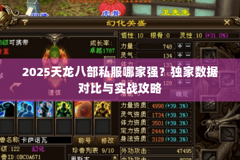 2025天龙八部私服哪家强？独家数据对比与实战攻略