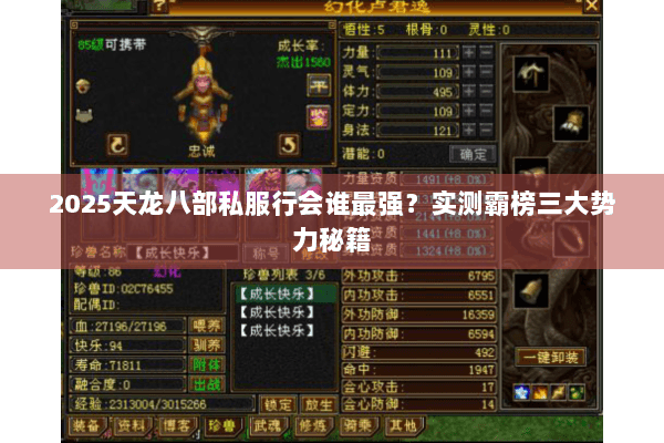 2025天龙八部私服行会谁最强？实测霸榜三大势力秘籍