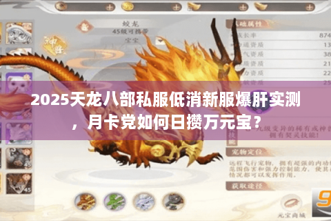 2025天龙八部私服低消新服爆肝实测,月卡党如何日攒万元宝? 2025天龙八部私服低消新服爆肝实测,月卡党如何日攒万元宝?