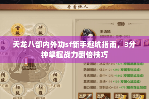 天龙八部内外功sf新手避坑指南,3分钟掌握战力翻倍技巧 天龙八部内外功sf新手避坑指南,3分钟掌握战力翻倍技巧