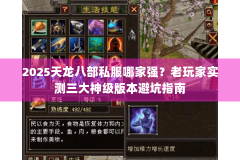 2025天龙八部私服哪家强？老玩家实测三大神级版本避坑指南