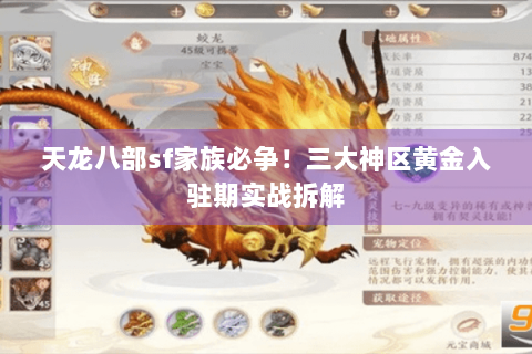 天龙八部sf家族必争！三大神区黄金入驻期实战拆解
