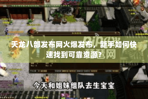天龙八部发布网火爆发布，新手如何快速找到可靠资源？