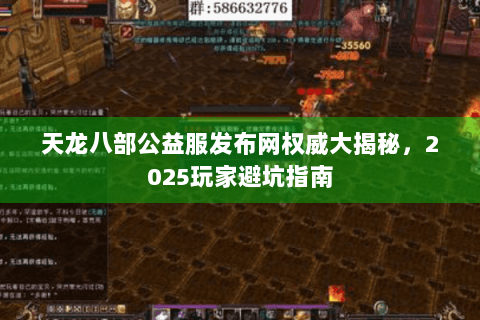 天龙八部公益服发布网权威大揭秘，2025玩家避坑指南