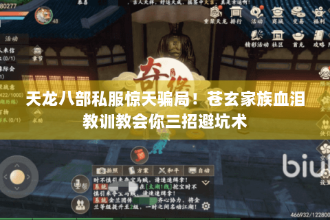 天龙八部私服惊天骗局！苍玄家族血泪教训教会你三招避坑术