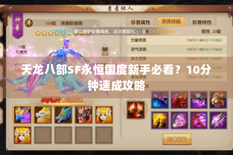 天龙八部SF永恒国度新手必看？10分钟速成攻略