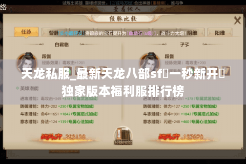 天龙私服_最新天龙八部sf▷一秒新开◁独家版本福利服排行榜 天龙私服_最新天龙八部sf▷一秒新开◁独家版本福利服排行榜