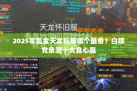 2025零氪金天龙私服哪个最香？白嫖党亲测十大良心服